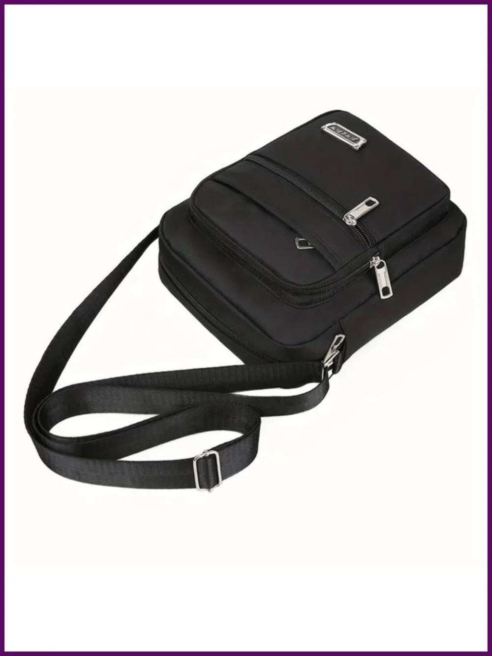 Men's Casual Crossbody Sling Bag Durable Fabric Multi-Pocket